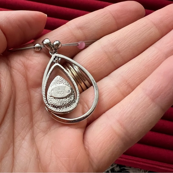 Lia Sophia Y2K Pink Teardrop Pendant Necklace - Picture 2 of 5